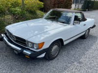 Mercedes  560 SL Roadster  R107 Arctic White / Leather Light Brown, Autocheckreport!+MBData