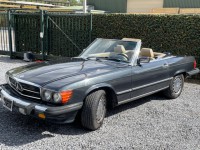 Mercedes 560 SL Cabrio Last model 107 1989  Blauschwarz - Metallic / Leder perforiert Cremebeige(275A)