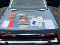 Mercedes 380 SL Cabrio  R107 + Hardtop  in  Diamond Blue Metallic  1985 +MB Data +History