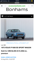 Volvo P 1800 ES Sport Wagon  Project' Barnfind