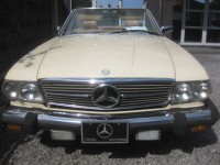 Mercedes SL 380  R 107  Roadster in nice Color Ivory White +Palomino Leder  1985 + History Report !